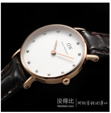 可以直邮啦！Daniel Wellington 0902DW女款施华洛世奇水晶石英手表