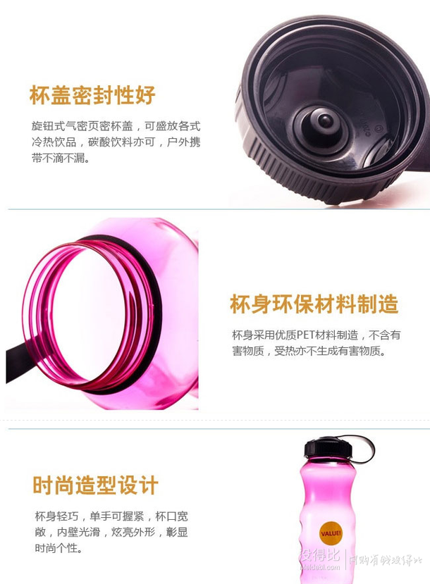 凑单白菜！coolgear法克曼 不含双酚A和塑化剂828M冰爽杯子L6314   7.9元