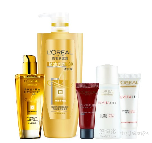 L'OREAL PARIS 巴黎欧莱雅 精油润养3件套（精油润养系列洗发水700ml +奇焕润发精油100ml+复颜三件套）