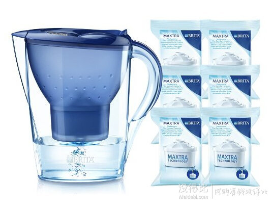 BRITA 碧然德  滤水壶 Marella XL 3.5L 一壶6芯 289元包邮（299-10）