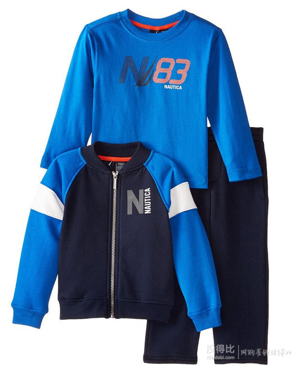 直邮到手151元！Nautica 诺帝卡 小男孩秋季服饰三件套