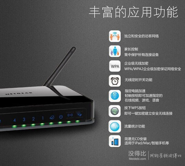 NETGEAR 美国网件 JWNR2000v3 无线路由器 300M  69元