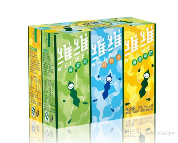 华东：维维 天山雪维维豆奶欢乐装（三种口味）250ml*6盒/组  折约4.7元（9.9，满188-100）