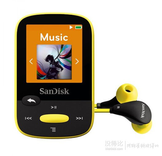 Sandisk 闪迪 Clip Sport运动MP3播放器 4GB 黑红黄三色可选