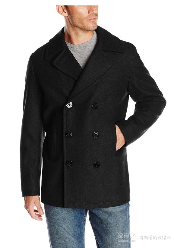 Nautica 诺帝卡  Melton Peacoat 男士双排扣外套