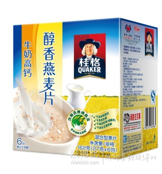 Quaker 桂格 醇香燕麦片 牛奶高钙 162g  