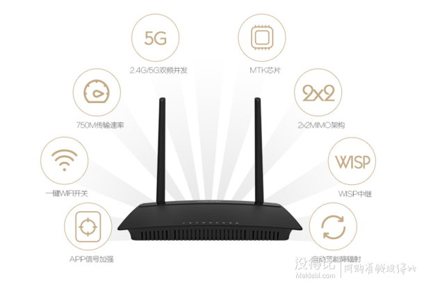 PHICOMM 斐讯  PSG712 750M双频智能云无线路由器 11AC5G  14元