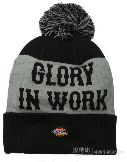 凑单！Dickies Glory In Work Black Cuff with Pom 男帽