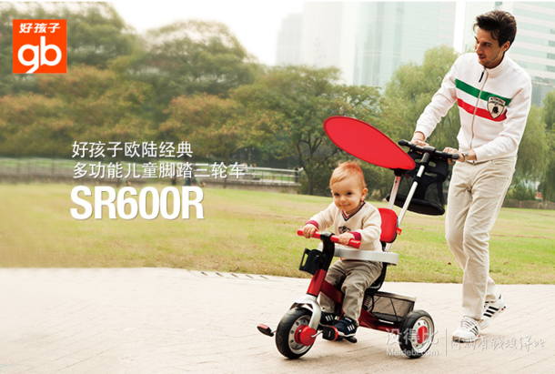 Goodbaby 好孩子 SR600R-L009 多功能儿童三轮脚踏车319元（满399-80）