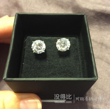 直邮到手￥44！Platinum-Plated Sterling Silver 锆石耳钉