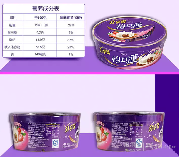 Eclairs怡口莲 草莓巧克力风味夹心牛奶糖188g/碗 折10元（20200-100）