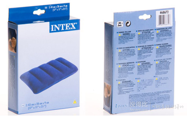 移动端：INTEX 68672 I型条结构 植绒充气枕头  11元