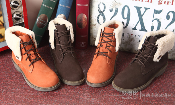 Teenmix 天美意 冬季牛皮时尚系带短靴 268元（278-10）