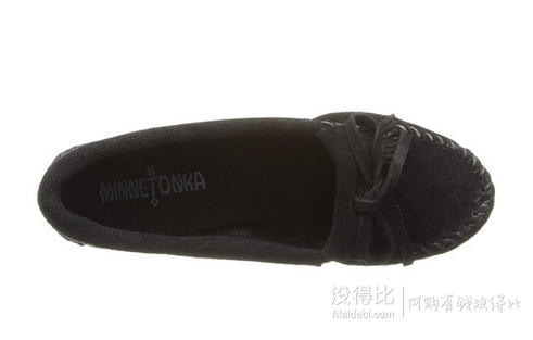 Minnetonka 迷你唐卡 Kilty Wedge 女款真皮坡跟船鞋