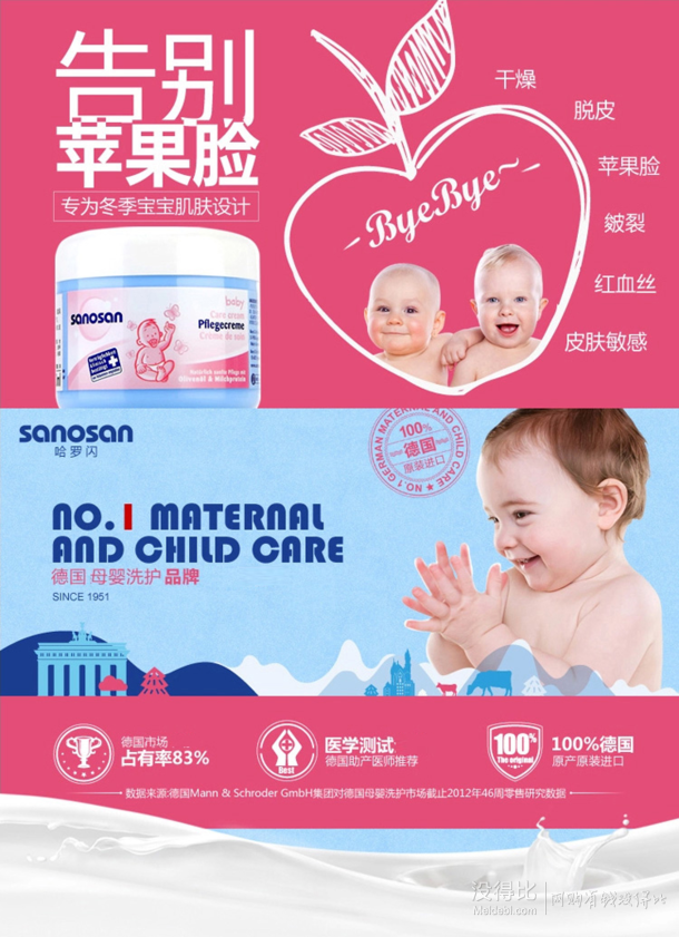 sanosan 哈罗闪 婴儿柔润护肤霜 150ml   59.9元