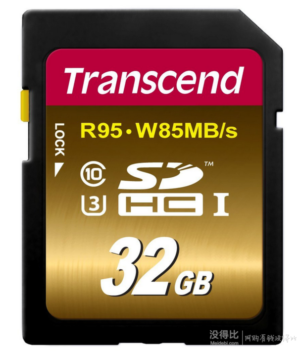 Transcend 创见 32GB UHS-I U3X SD高速存储卡（读95Mb/s 写85Mb/s）（MLC颗粒） 169元包邮