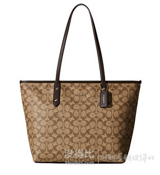 COACH Signature City 女士经典皮质挎包