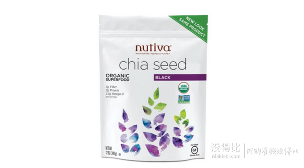 闪电秒杀：Nutiva Organic 纯天然有机生奇亚籽袋装 340g
