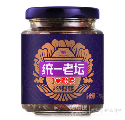 华南凑单品！统一老坛 I love酸菜 酱腌菜270g/瓶  0.01元