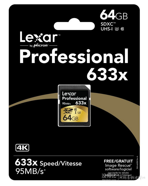 Lexar 雷克沙 专业系列 633x SDXC UHS-I/ U3卡 64GB（95MB/ s读取速度） LSD64GCBNL633  167元包邮