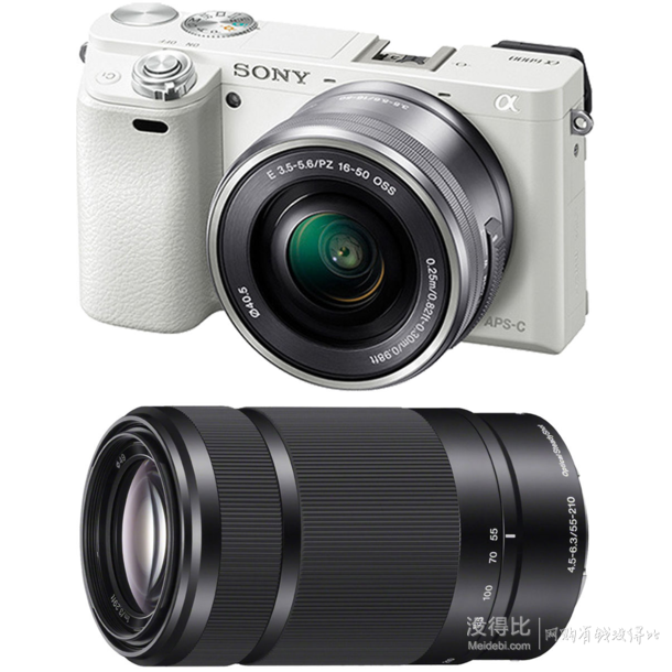 Sony索尼 Alpha a6000 微单双镜头套装（16-50mm+55-210mm）