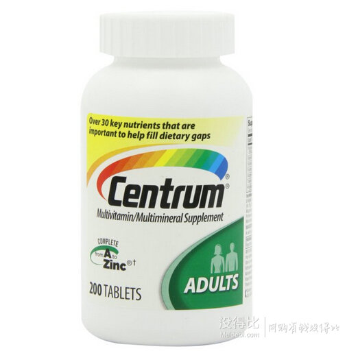 凑单品：Centrum 善存 50岁以下成人综合维生素 200片装