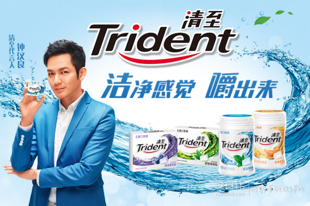 手机端： 清至（Trident）无糖口香糖 清凉薄荷 27克约20粒