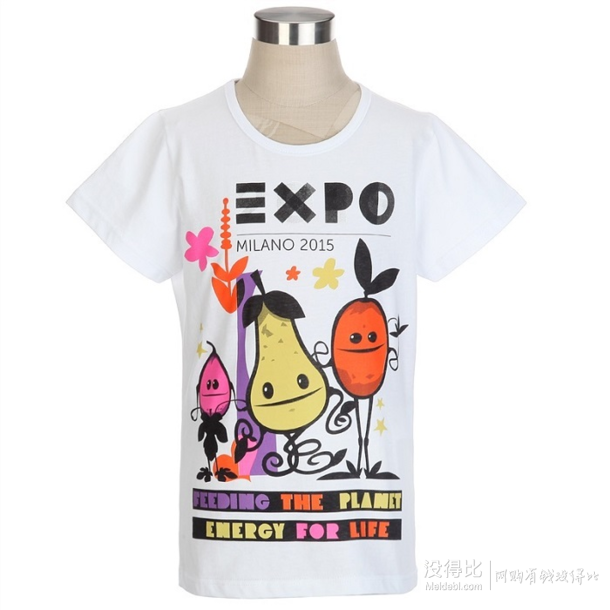 手慢无！EXPO 世博会 纯棉印花米兰世博会彩标T恤 WD110334