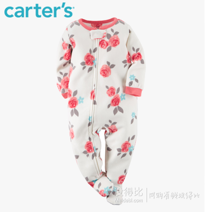 Carter＇s/凯得史 印花摇粒绒包脚连体衣 59元包邮 