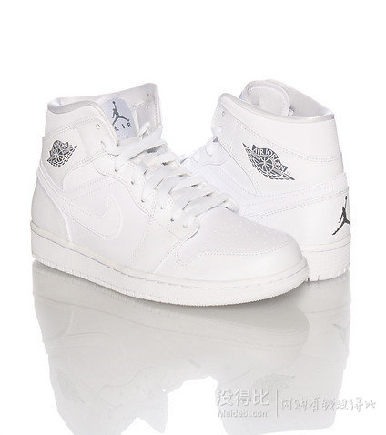 JORDAN 1 MID“White”男士慢跑鞋