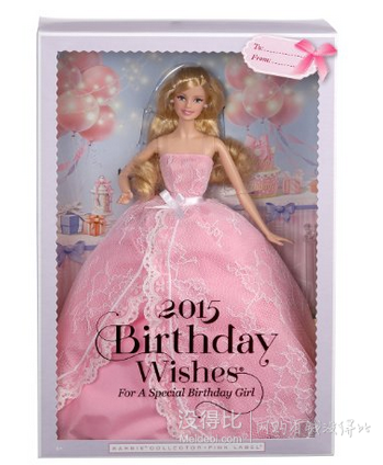 补货史低！Barbie 芭比 2015 Birthday Wishes芭比娃娃