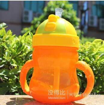 双重优惠：kidsme 亲亲我  宝宝双耳学饮杯  240ML(黄色) 14.5元/件（25.5，用券+2件75折）