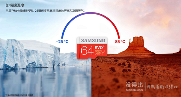 移动端：SAMSUNG 三星 EVO+ microSDXC存储卡（64GB、UHS-I）85.9元包邮