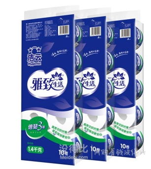 微信端！Hygienix 洁云 雅致生活 卫生纸 140克*30卷  29.9元