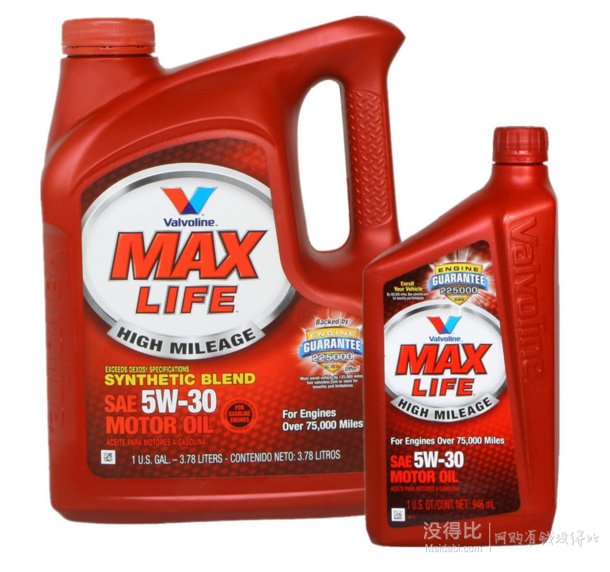 Valvoline 胜牌 MAX LIFE 星冠 SN 5W-30 半合成机油 3.78L+0.946L 165元包邮（195-30）