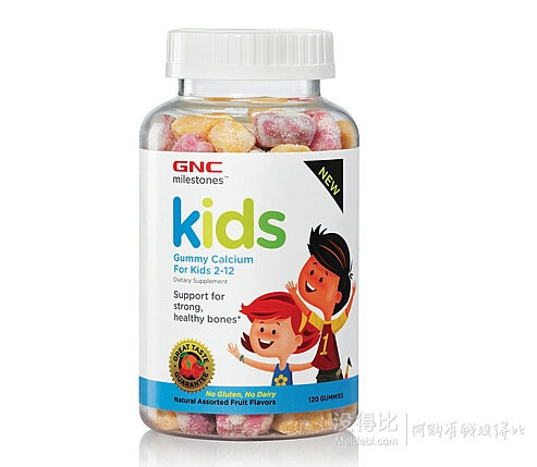 GNC健安喜 Kids Gummy 儿童果味钙小熊糖120粒*2