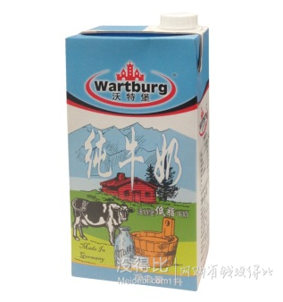 单品好价！wartburg 沃特堡 进口低脂牛奶1L*12盒