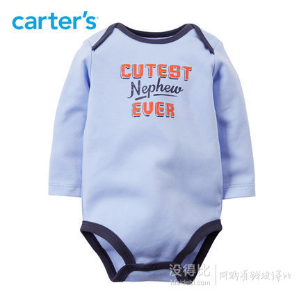 Carter's   1件式蓝色长袖连体衣全棉爬服  29.9元