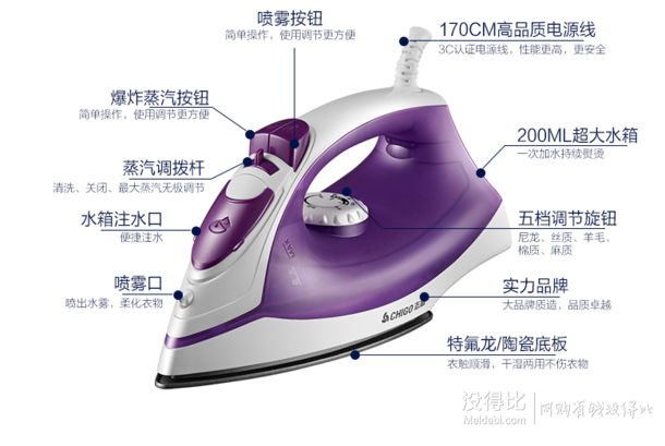 CHIGO 志高 ZG-Y107 蒸汽电熨斗   25.4元包邮