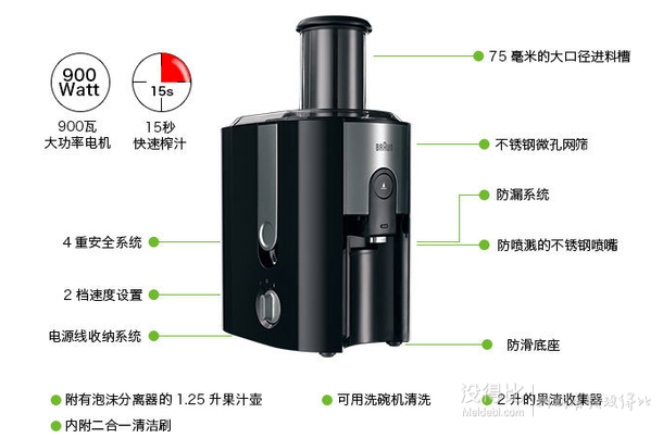 BRAUN德国博朗  J500榨汁机 789元（899-110券）