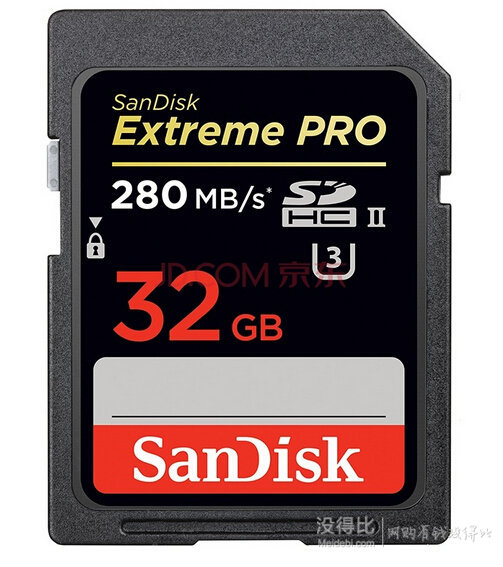 限地区：SanDisk 闪迪 至尊超极速 SDHC UHS-II 存储卡 32GB 读速280Mb/s439元包邮