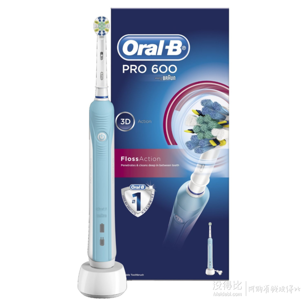 Oral-B欧乐 Pro 600 FlossAction 声波3D充电电动牙刷