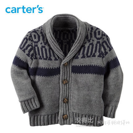 Carter's天 男婴灰色围巾领复古毛衣98.9元