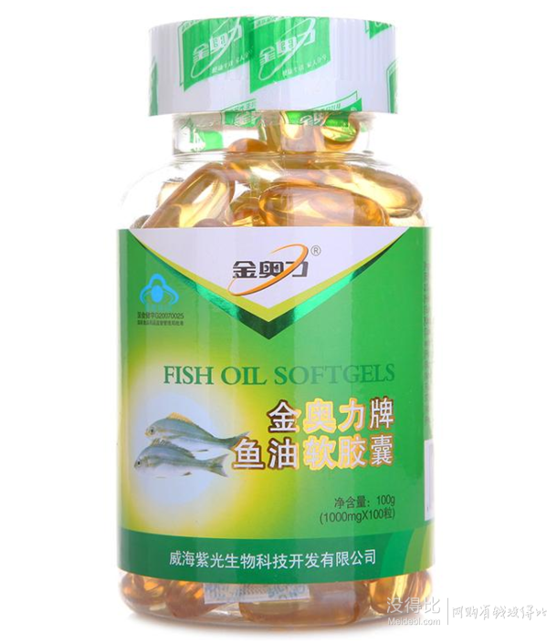  金奥力 鱼油软胶囊 1000mg*100粒 19.9元