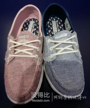 新款好价！Skechers 斯凯奇 ON-THE-GO系列 女 轻质时尚帆布休闲帆船鞋