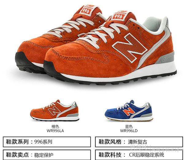 new balance WR996 女款跑鞋 281.4元包邮（双重用券）