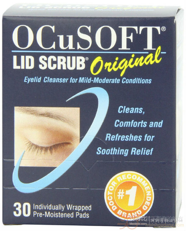 中亚prime会员！OCuSOFT Lid Scrub Original 眼睑清洁卸妆湿巾 30片  含税直邮约72元  