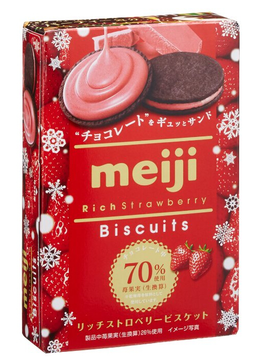 meiji 明治 草莓夹心巧克力饼干 6枚*5盒