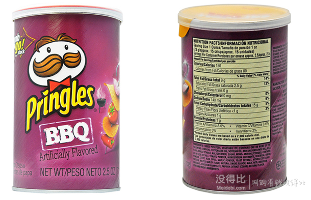 Pringles 品客 薯片 烧烤味 71g 约3元（5.9，满99-50）