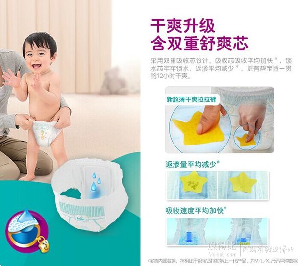 1.04元/片！Pampers 帮宝适 超薄干爽 拉拉裤 L84片 87元包邮